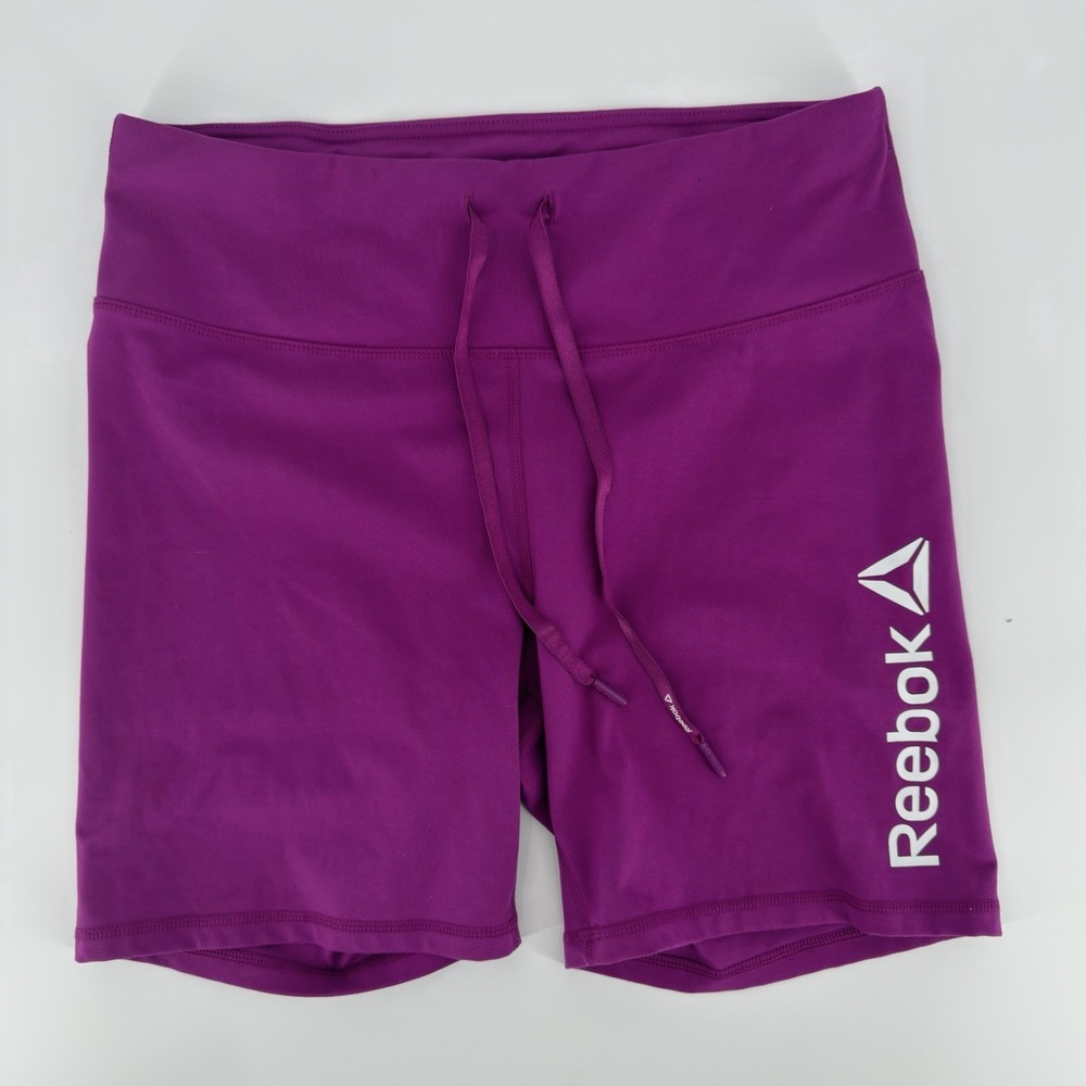 LikeReebok Essence Bike Short Womens XLSmall Fitted Purple Plum Spell Drawstring